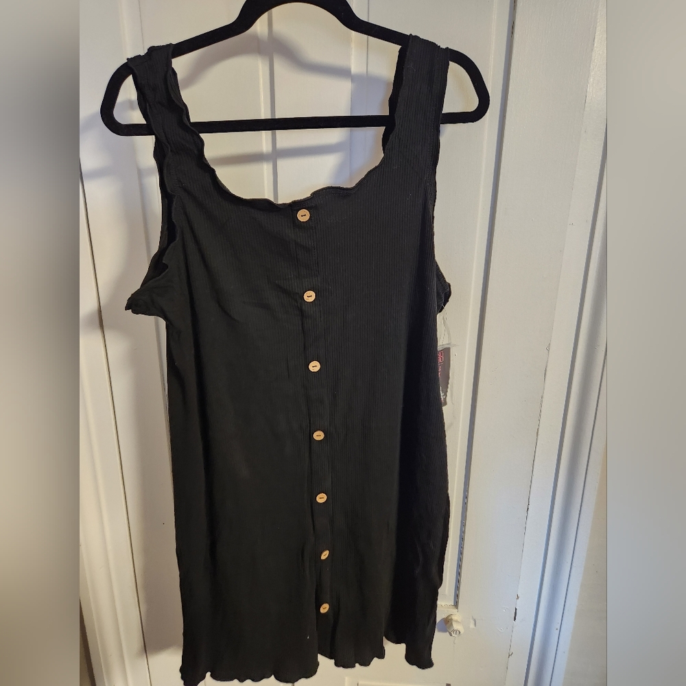 No Boundaries Black Button-Down Sleeveless Dress XXL NWT